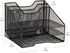 Mind Reader File Organizer, Set of 2, Metal Mesh Desk Organizer, Storage Paper Tray, 12.5"L x 11.5"W x 9.5"H, Black