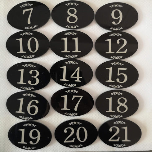 StayMax Locker Number Signs, Self-Adhesive Tape Door Sign, Black Numbers (1-25)