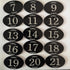 StayMax Locker Number Signs, Self-Adhesive Tape Door Sign, Black Numbers (1-25)