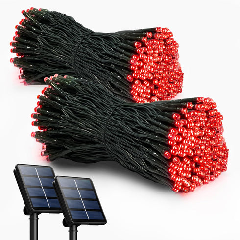 Selarlyt 2 Pack Solar Christmas Lights Outdoor, 72FT 200 LED Solar String