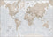 Large Map of the World, Silk Art Print World Map, Neutral Tones, 23 x 33