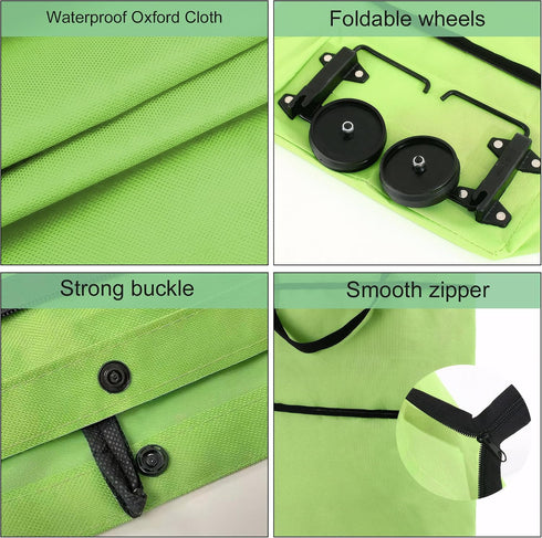 CATPAN Foldable Shopping Cart with Wheels:Portable Shopping Bag with Wheels,Grocery Cart on Wheels Foldable,Collapsible