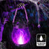 2 Pack 2 Pack) Jyoiat Solar Flame Lantern Hanging Outdoor Waterproof Purple - Flame Lanterns with Dual Charging Modes