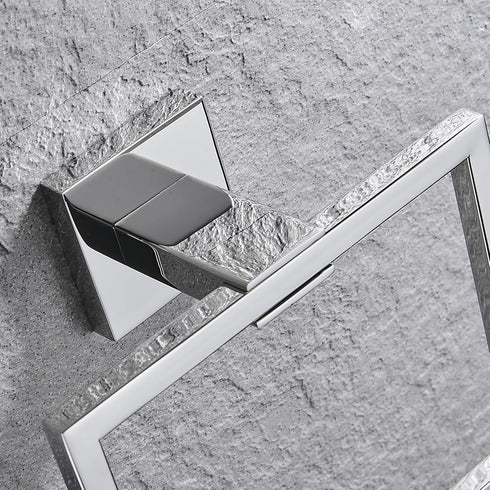 Hand Towel Bar, Bathroom Accessories Towel Holder, SUS304 Stainless Steel Hand Towel Rack Chrome Polish Finished, Bath Hardware Square Towel Rod, Wall Mounted. by Z MAYABBO