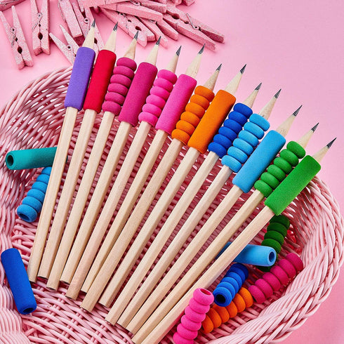 Outus Foam Pencil Cushion, Writing Aid for Kids, 150 Pcs in Random Colors and Mixed Shapes