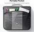 Round Ring 3-Inch Zipper Binder with Expanding Files and Handle, Shoulder Strap Included, Black