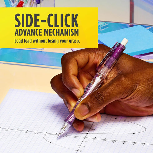 Paper Mate Clearpoint Mechanical Pencils, 0.7mm HB #2 Pencil Lead, 2 Pencils, 10 Count, Assorted Barrel Colors