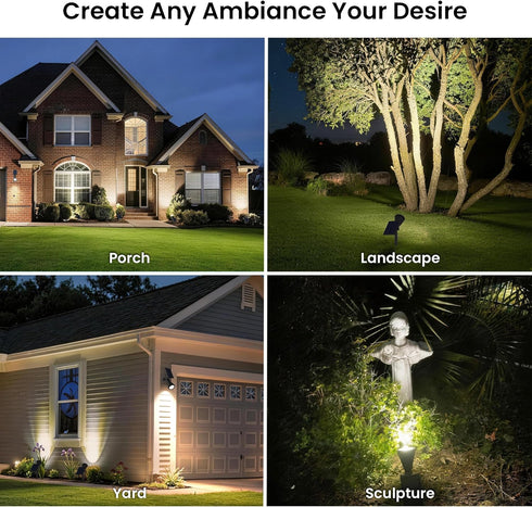 IP65,6500K LED,2 On/Off-1 Pack Solar Lights Outdoor Waterproof Super Bright Lighting Modes, Solar Powered Yard Garden