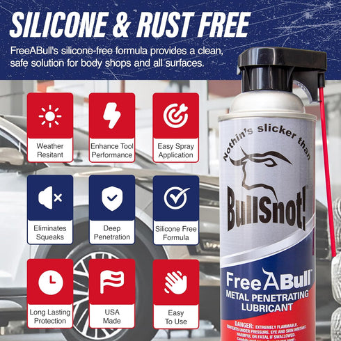 (1 BullSnot FreeABull Metal Penetrating Lubricant can) Rust & Corrosion Remove Frees Rusted Parts, Stops Squeaks