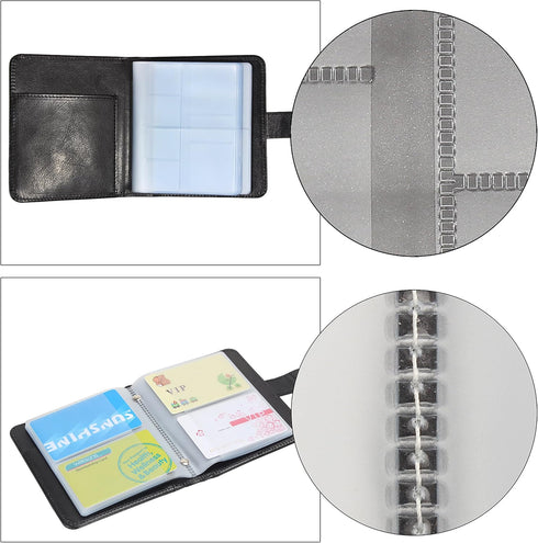 64 64 14 Wisdompro Business Card Book Organizer, Premium PU Leather Wallet Name Credit ID Card Holder Case