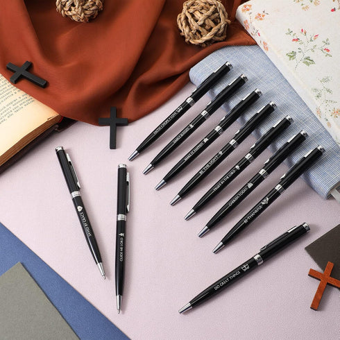 Fumete 20 Pcs Inspirational Religious Pens, Bible Verse Ballpoint Pens with Engraved Quotes for Church Gifts