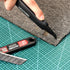 HAUTMEC 18mm Extra Heavy Duty Utility Knife with Double Lock Mechanism and 10pc Blade Set, SK2 Sharp Black Blade for