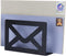 MyGift Black Metal Desktop Mail Holder, Cutout Envelope Design, Home and Office Desk Letter Organizer