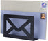 MyGift Black Metal Desktop Mail Holder, Cutout Envelope Design, Home and Office Desk Letter Organizer