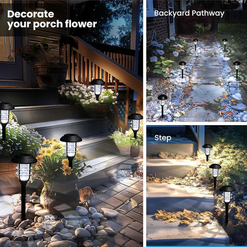 8 Pack(Cold SOLPEX Solar Lights for Outside, Solar Outdoor Pathway Garden Lights Waterproof, Solar Powered Landscape