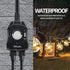 Outdoor Timer Outlet, 24 Hour Mechanical Timer for Pool Pump, Outdoor Light Timer Waterproof with 2 Grounded Outlets