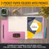 Better Office Products Pink Paper 2 Pocket Folders with Prongs, 50 Pack, Letter Size with 3 Metal Prong Clips