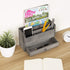 MyGift Rustic Gray Solid Wood Office Desk Organizer, 5 Slot Wooden Mail Sorter with Pull Out Drawer