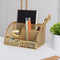 Martha Stewart Ryder Gold Mesh Metal Small Organizer for Office Accessories, Notebooks, Pen Holder and Drawer