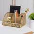Martha Stewart Ryder Gold Mesh Metal Small Organizer for Office Accessories, Notebooks, Pen Holder and Drawer