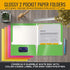 Better Office Products 2 Pocket Glossy Laminated Neon Paper Folders, Letter Size, Box of 48-4 NEON Colors