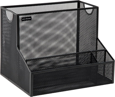 Mind Reader Vertical File Storage Organizer, Letter Size, Metal Mesh, Black, 12.15" L x 9.5" W x 9.5" H, Office