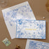50 Pack Crisky Blue Floral Thank You Cards Gold Foil Greeting Notes Bulk with Envelopes & Stickers for Birthday, Baby