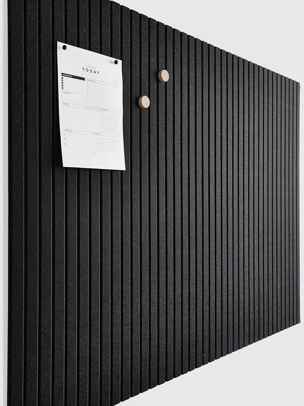 Large Cork Board for Office, Black Felt Board Alternative, Slat Wall Paneling, Felt Bulletin Board Tiles for Wall