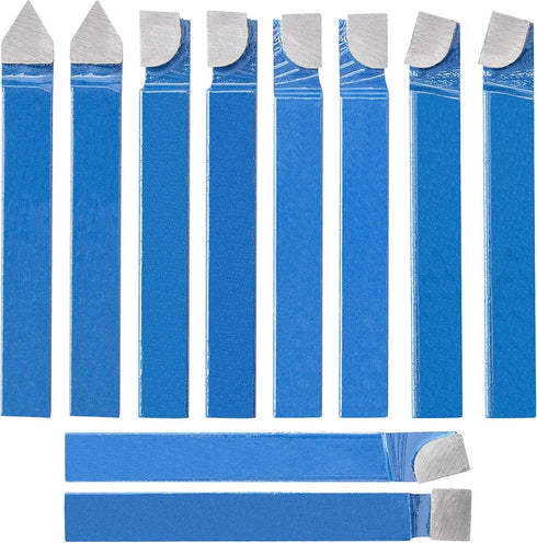 1/4" Metal Lathe Tooling: 10PCS Carbide Tip Tipped Cutter Tool, C6 Bit Cutting Set for Metal Lathe Turning