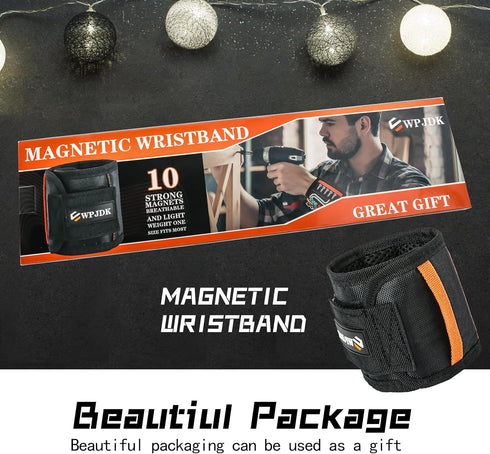 Magnetic Wristband for Holding Screws - Drilling Bits, Nails, Stocking Stuffers Gifts for Men, Father's Day Gift