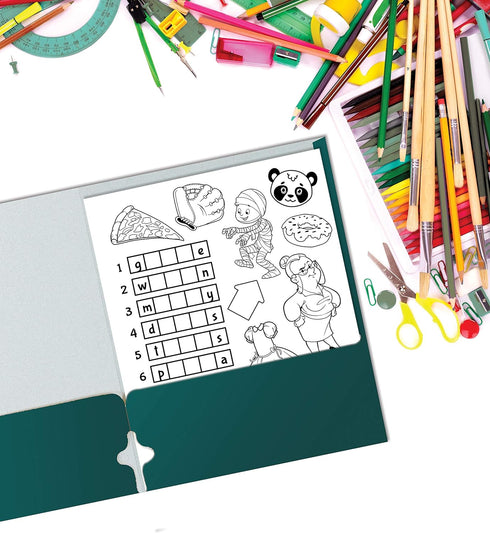 Better Office Products Two Pocket Portfolio Folders, 50-Pack, Teal, Letter Size Paper Folders