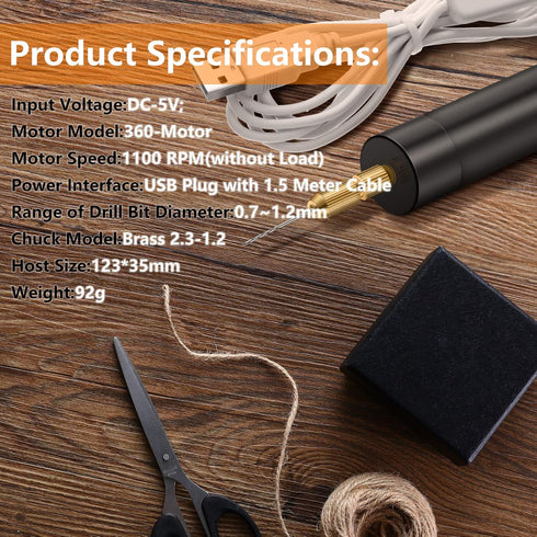 Electric Hand Drill Tools Set for Resin Casting Molds with 8 Pieces Drill Bits for Jewelry Making Supplies