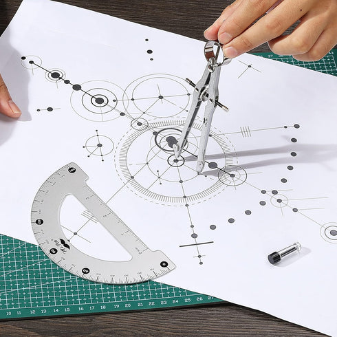 Mr. Pen Metal Protractor and Compass Set for Geometry, Drawing Compass, Math Tools