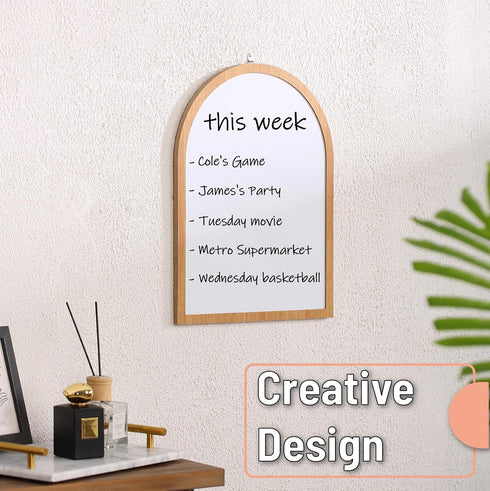 Mr. Pen Dry Erase Board 16" x 12", Wooden Frame, Boho Design, Small White Board for Kids and Students