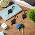 Heavy-Duty Retractable Key Chain ID Badge Holder Reel Clip with Nylon Rope and Metal Buckle for Carrying Keys, Black