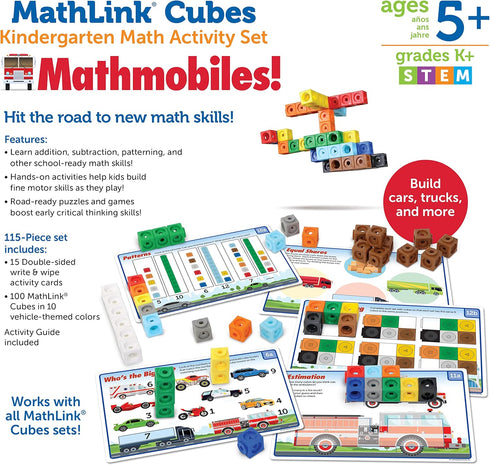 Set: 115 5 Set Learning Resources MathLink Cubes Kindergarten Math Activity Mathmobiles Pieces, Ages and Up