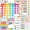 Decorably 147 Pcs Rainbow Calendar Bulletin Board Set for Classroom Teacher Calendar Set