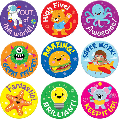 Sweetzer & Orange Reward Stickers for Teachers, 1008 Decals in 9 Designs for Classroom Supplies