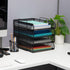 Mind Reader Stackable Paper Tray, 4 Pcs Desktop Organizer, Metal Mesh File Storage, 10.5" L x 13.5" W x 11.25" H, Black