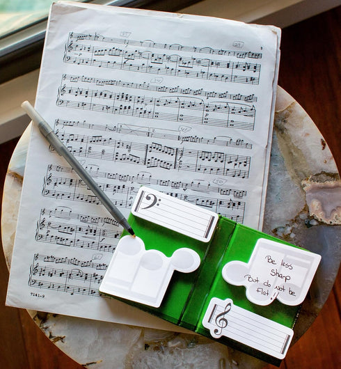 The Unemployed Philosophers Guild Musical Notes - Sheet Music Themed Booklet with Self-Sticky Individual Notes Inside,