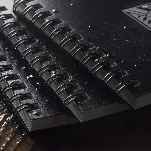 Rite In The Rain Weatherproof Top-Spiral Notebook, 4" x 6", Black Cover, Universal Pattern (No. 746-3), 3 Pack