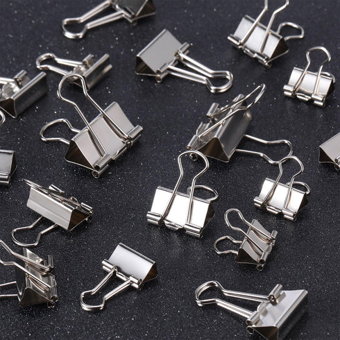 TecUnite 150 Pcs Assorted Sizes Binder Clips, Large Medium Small Paper Clamps for Office Supplies