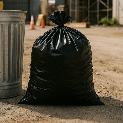 40-45 45 Count, EcoQuality Strong Trash Bags, Wastebasket Receptacle Can Liner, Large Gallon, Black For Kitchen