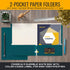 Better Office Products Two Pocket Portfolio Folders, 50-Pack, Teal, Letter Size Paper Folders