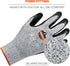 Ergodyne Cut Resistant Work Gloves, A3 Sandy Nitrile Coated Palms for Optimal Grip, Gray, X-Large, Pack of 1