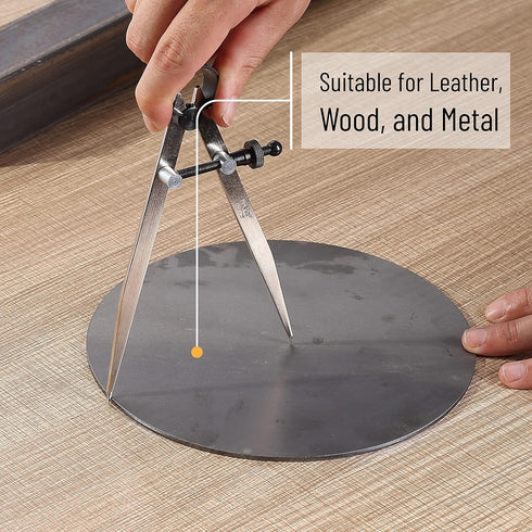 Mr. Pen Adjustable Divider Leather Compass - 8 Inch Lockable Metal Compass for Leather and Woodworking