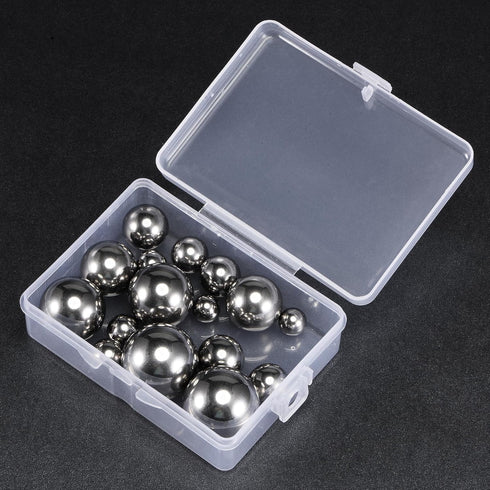 16pcs 8 304 3/8" 7/16" 1/2" 9/16" 5/8" 3/4" 7/8" 1" uxcell Size Bearing Balls Assortment Stainless Steel with Storage