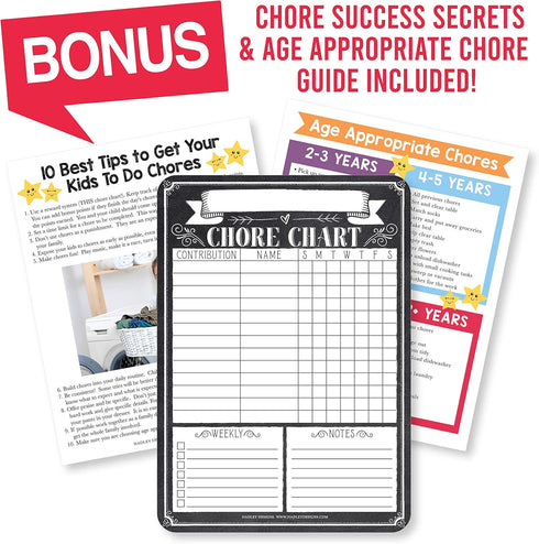 Hadley Designs Magnetic Chore Chart for Kids and Families – Reusable Dry Erase Responsibility Board, 12x17
