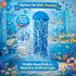 Novobuys 10" Pack 6 Jellyfish Lanterns Hanging Jellyfish Paper Lanterns, Blue Jelly Fish Decoration for Under the Sea
