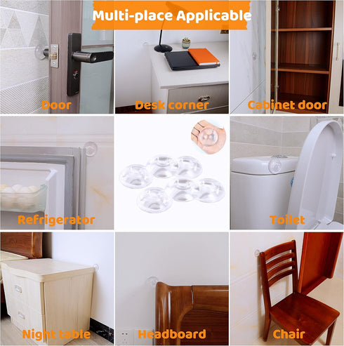 Yunshan Strongest Door Stopper, 6 PCS, 1.97“ Clear Rubber Wall Protector, Self Adhesive Bumper Guard